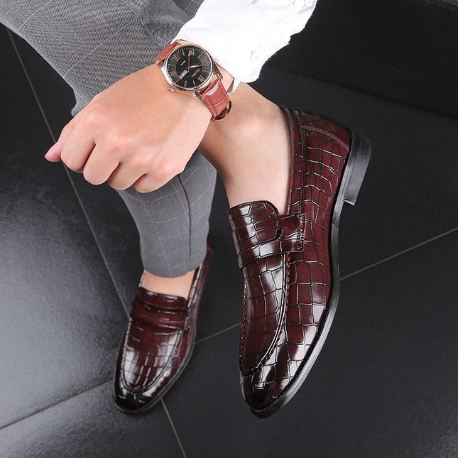 Fashion Pattern Men's Set Foot Casual Leather Shoes
