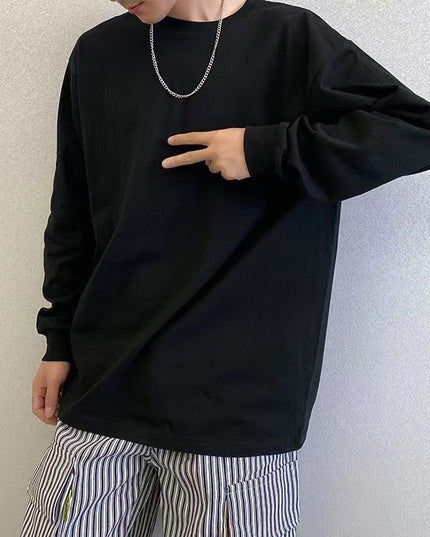 Autumn Long Sleeve T-shirt Threads Band Loose