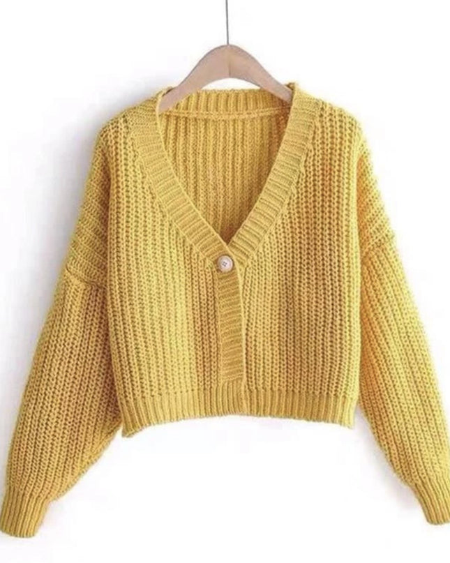 College Style Girls' Tops Loose Outer Wear Short Knitted Cardigan Sweater