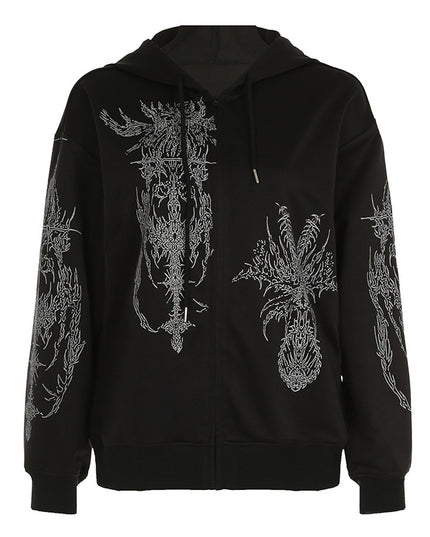 European And American Dark Style Y2g Printed Hoodie