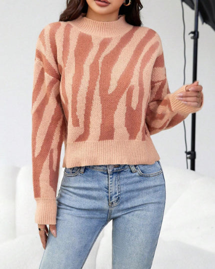 Jacquard Casual Sweater Loose Top For Women