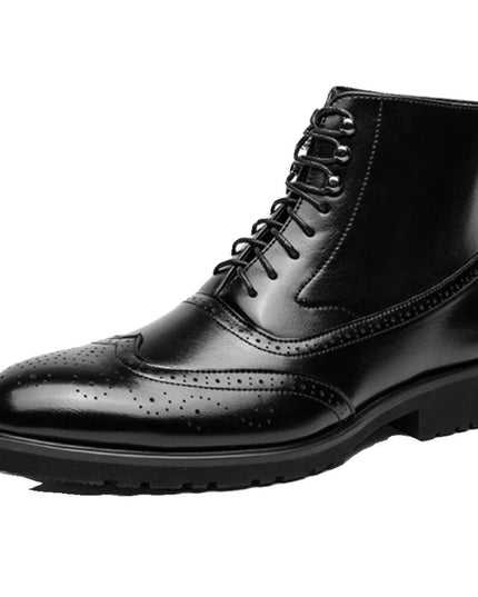 Mens Fashion Thick Sole Mid Top Work Shoes