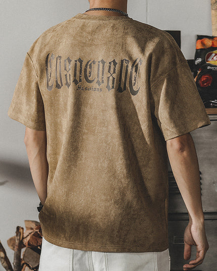 Retro Washed T-shirt Heavy Short-sleeved Shirt Men