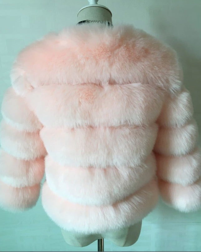New faux furry slim mink jacket short faux fur fur coat female
