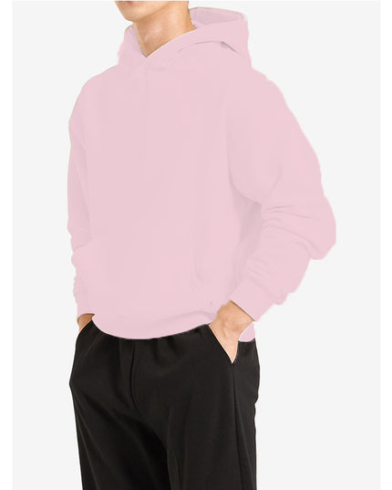 Terry Cotton Solid Color Sports Drop Shoulder Port Hoodie