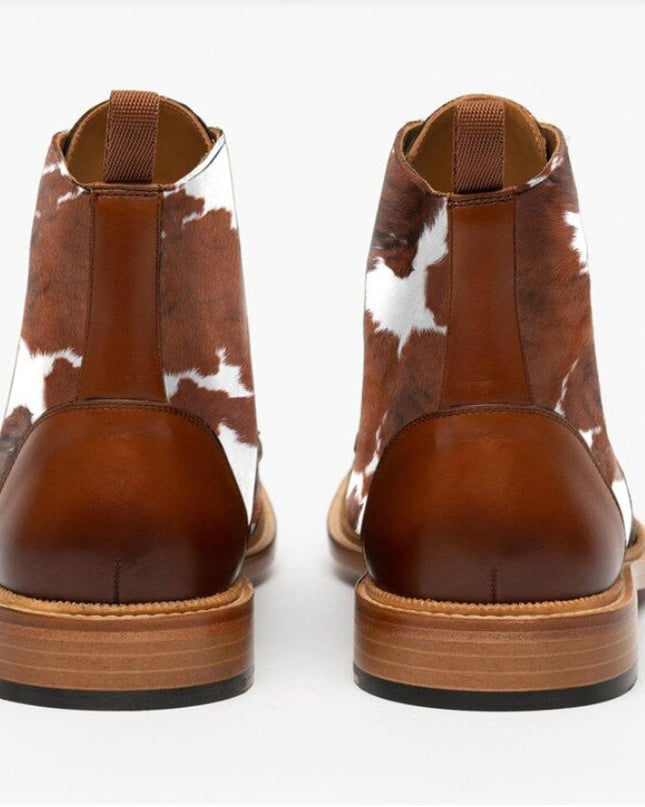 Spring Low Heel Front Lace Up Low Tube Martin Boots Men's Shoes