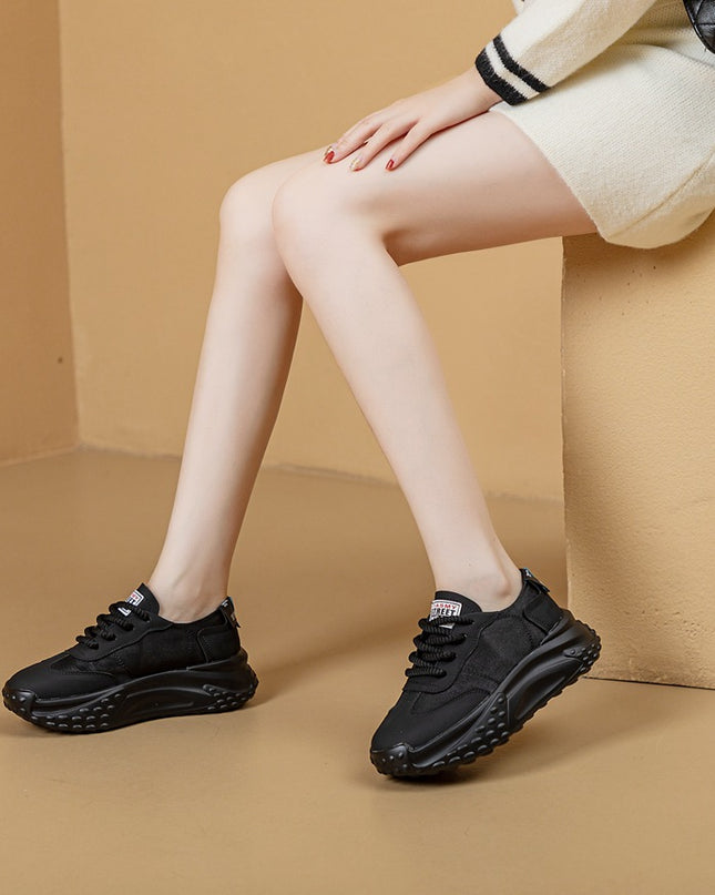 Dad Shoes Women's Fleece-lined Versatile Thick Bottom Small Size Sneaker