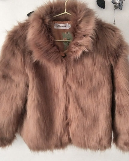 Faux Fur Jacket Fox Fur Warm Winter Stand Collar Slim Jacket