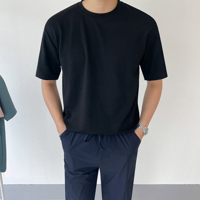 Summer Korean Version Of The Loose Trend Of Casual Solid Color Cotton Linen Half-sleeve Body Shirt