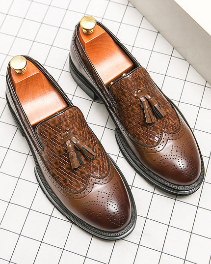 Youth Slip-on Leather Shoes Casual Board Shoes