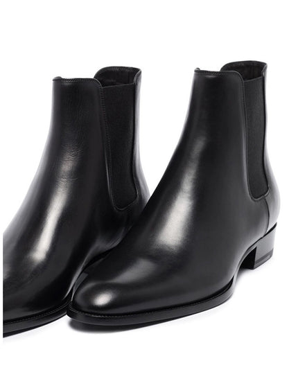 Men's Genuine Leather Pointed Toe Business British Style Martin Boots