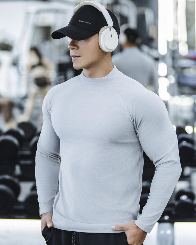 Men's Dralon Thermal Slim Fit Half-high Collar Long Sleeves Top