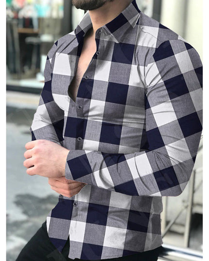 European And American Men's Long-sleeved Shirt Printing