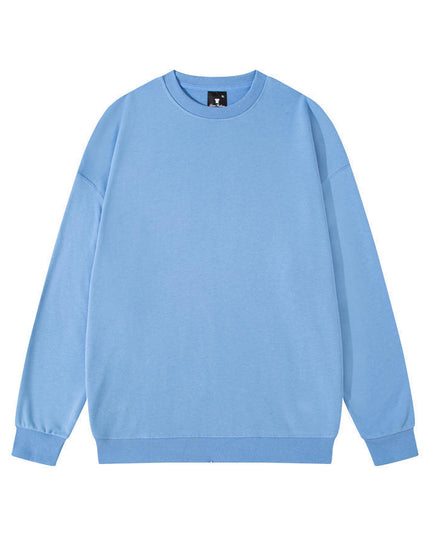 Men's Solid Color Pullover Sweatshirt Loose Round-neck Top Couple College Style Solid Color Clothes