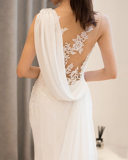 Mid-waist Dream See-through Super Fairy Light Wedding Dress
