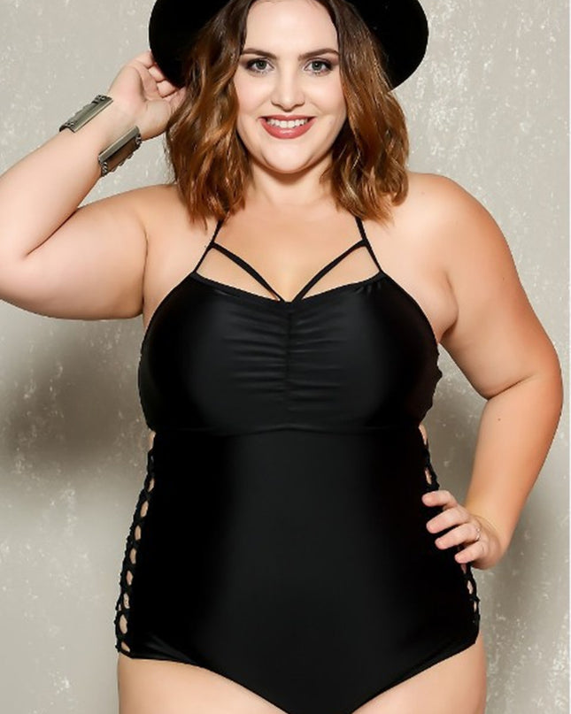 Plus size one-piece swimsuit