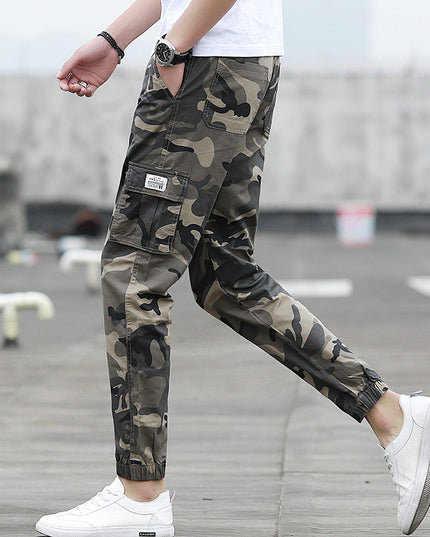 Camouflage tooling multi-pocket pants feet feet pants pants nine pants
