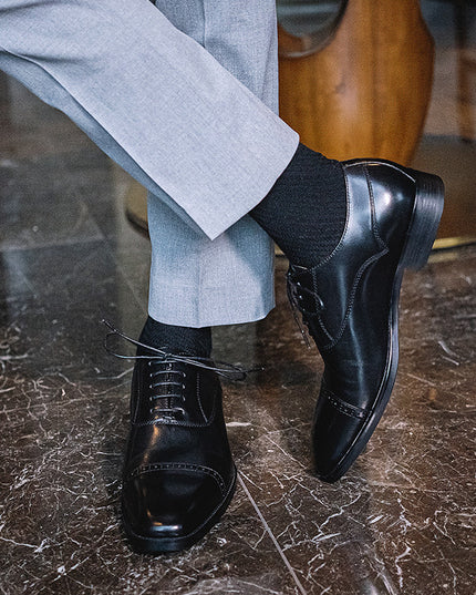 Handmade Men's Top Layer Cowhide Breathable Oxford Shoes