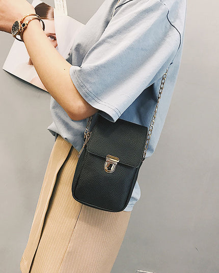 Chain double zipper cross - slung casual bag