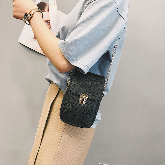 Chain double zipper cross - slung casual bag