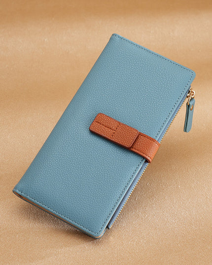 Long Multiple Card Slots Zipper Bag Buckle Korean Style High Sense Women's Wallet