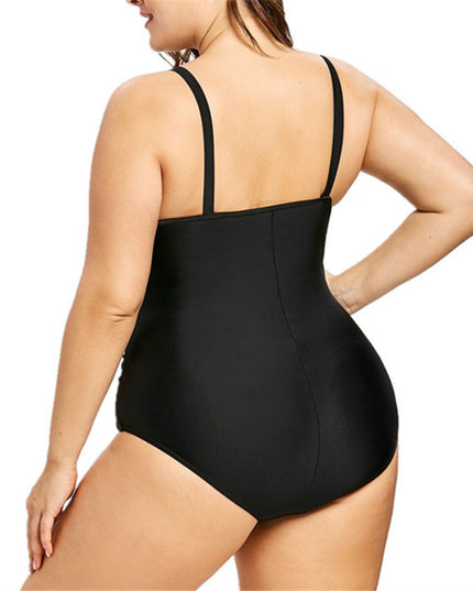 Plus size hot spring one-piece swimsuit