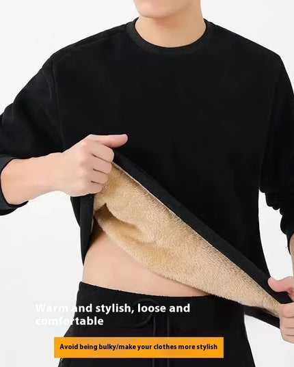 Polyester Men's Lambswool Round Neck Sweater