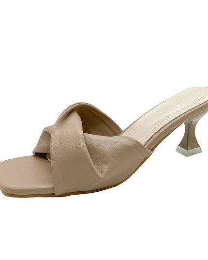 Simple High Heel Shoes Outdoor Semi-slippers