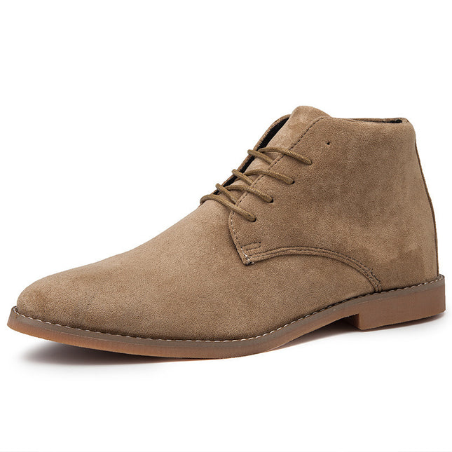 British Leather Boots Casual Boots High Top Martin Boots Suede Pointed