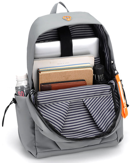 Pure Color Backpack Business Commuter Computer Bag Middle School Student School Bag