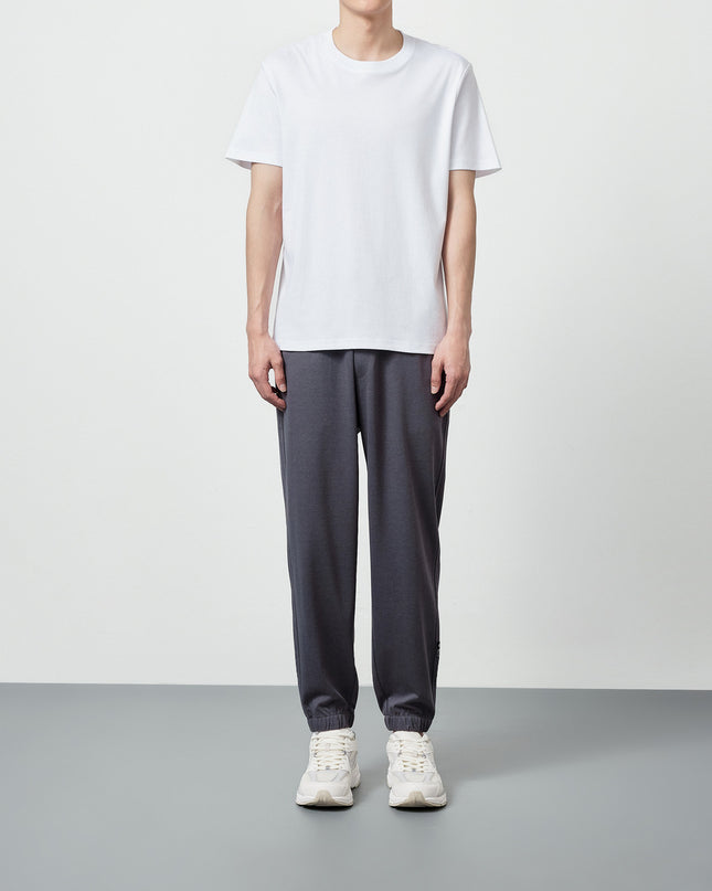 50 Long-staple Cotton Liquid Ammonia Short Sleeve Simple Solid Color Round Neck