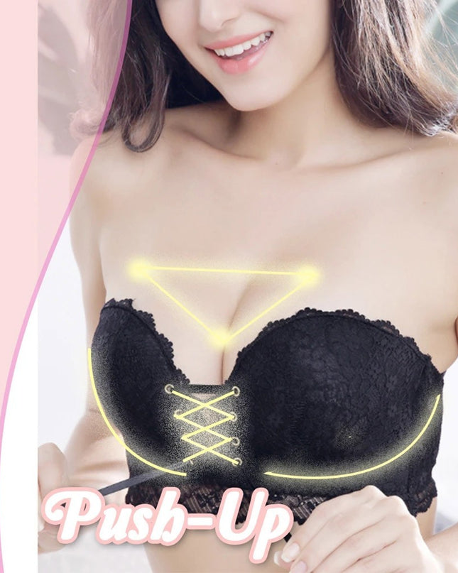Strapless gathered bra