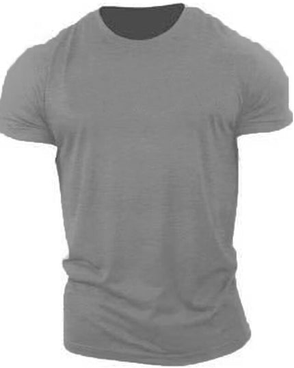 Solid Color Fitness Men's Round Neck Sports Short Sleeve