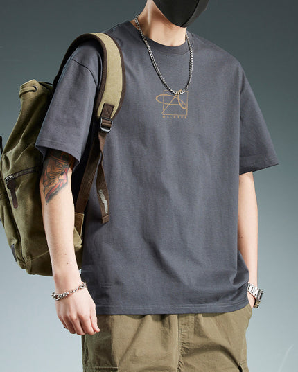 Men's Heavy Short-sleeved Loose Cotton Half Sleeves Top