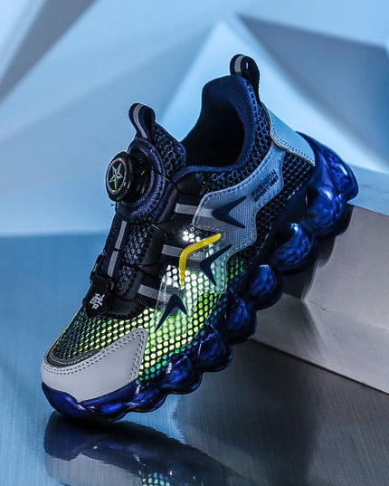 Boys' Hollow Mesh Surface Breathable Leisure Sports Soft Bottom Running Shoes