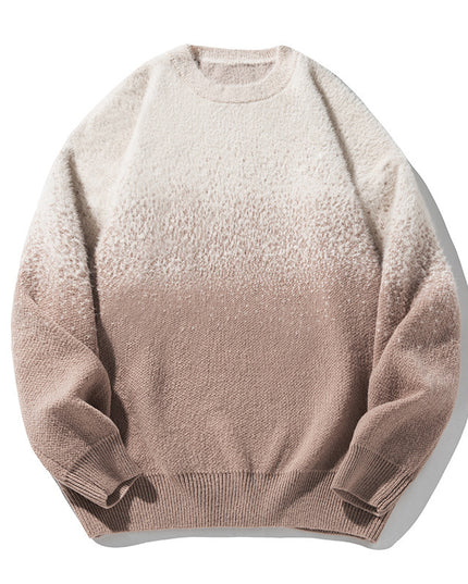 Artificial Mink Plush Gradient Design Sweater Thermal Head Cover Knitwear