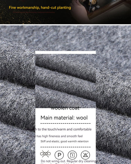 Autumn And Winter Woolen Coat Overknee Long Double Breasted Oblique Pocket