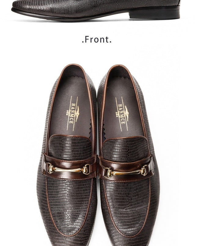 Cowhide Snake Pattern Men's Business Casual