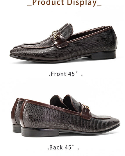 Cowhide Snake Pattern Men's Business Casual