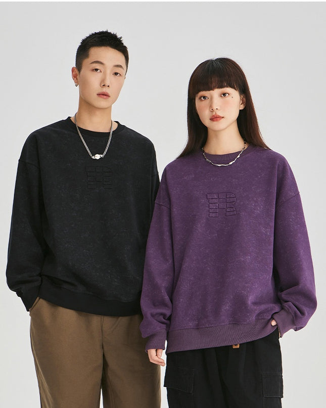 Steel Printed Round Neck Sweater For Men And Women