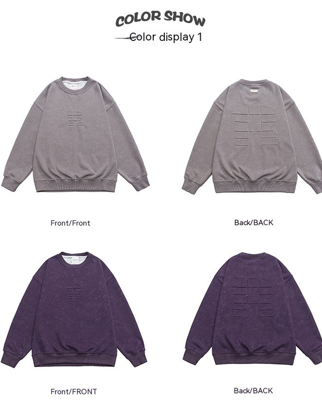 Steel Printed Round Neck Sweater For Men And Women