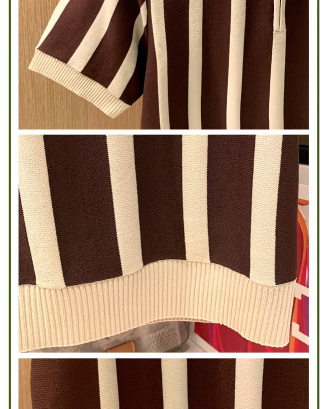 Loose Knitwear Short Sleeve Round Neck Casual Top