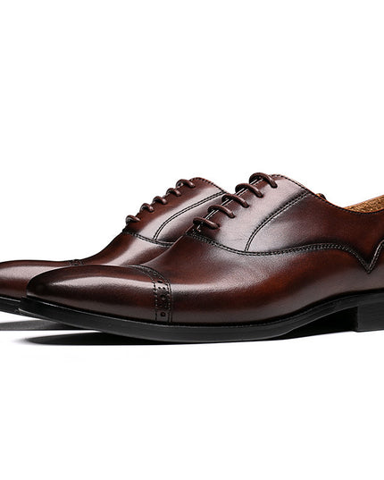 Handmade Men's Top Layer Cowhide Breathable Oxford Shoes