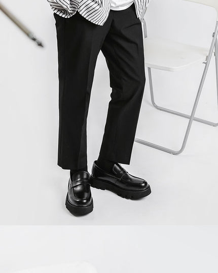 Men's Black Calfskin Soft-soled Leather Shoes