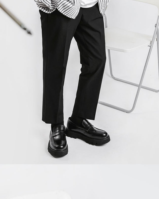Men's Black Calfskin Soft-soled Leather Shoes