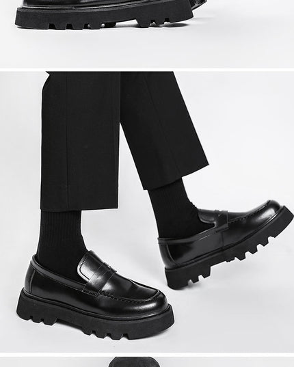 Men's Black Calfskin Soft-soled Leather Shoes