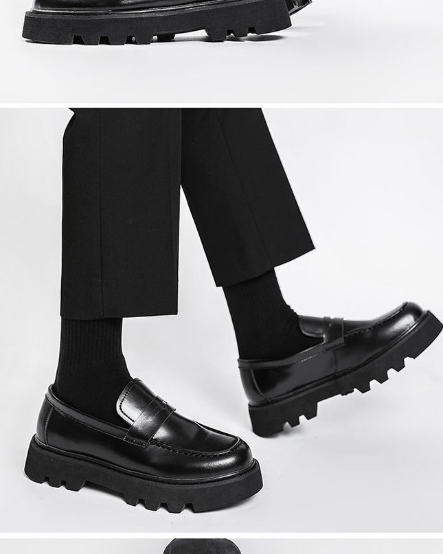 Men's Black Calfskin Soft-soled Leather Shoes