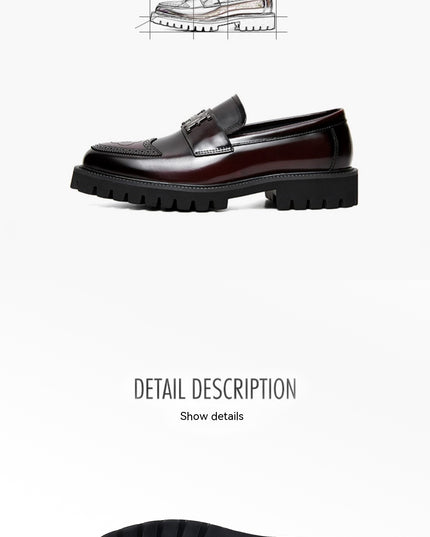 Slit Beads Matte Craft Leather Shoes Men