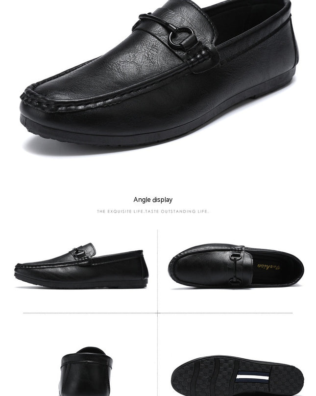 Casual Men's Solid Color Synthetic Leather Shoes
