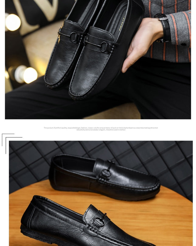 Casual Men's Solid Color Synthetic Leather Shoes